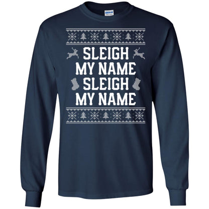 Christmas T-shirt Sleigh My Name Navy