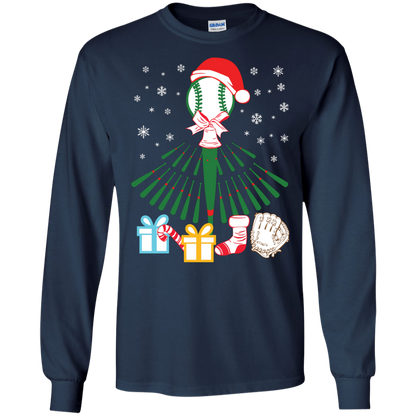 Baseball Christmas T-Shirt Navy