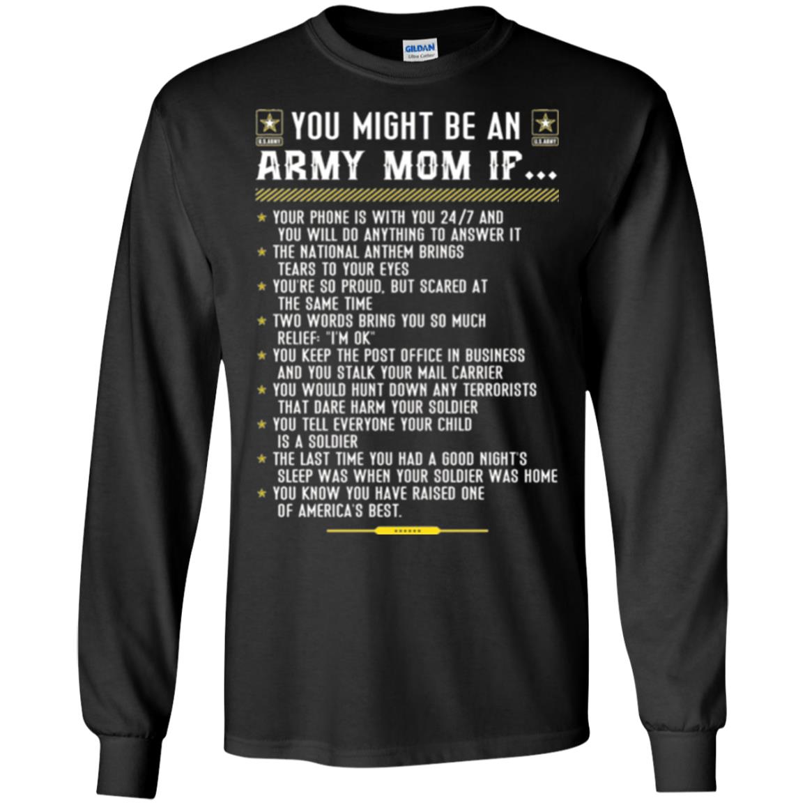 Veteran T-shirt You Might Be An Army Mom If Black
