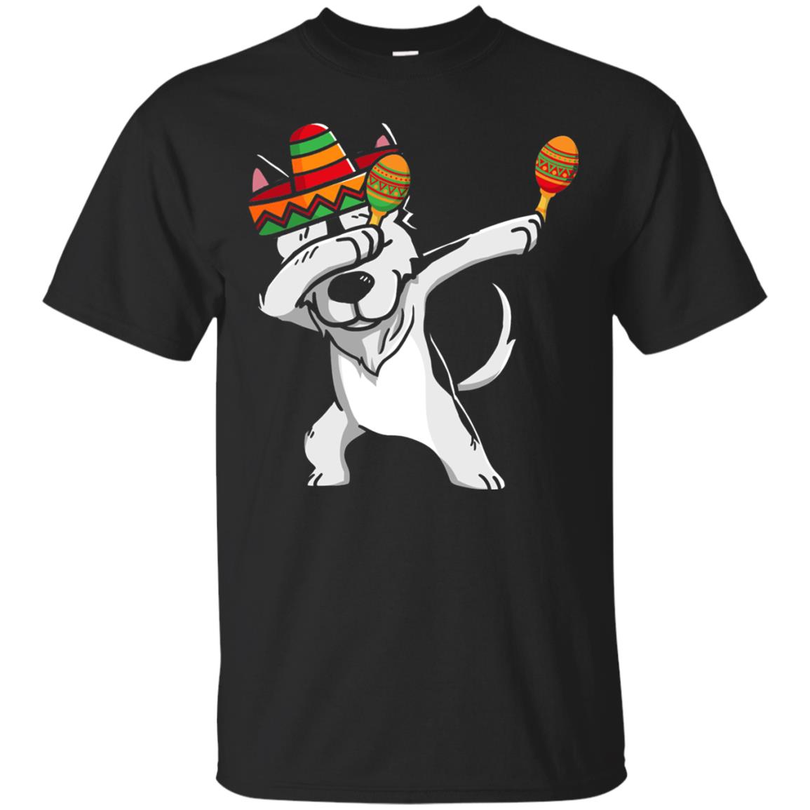 Dabbing Husky Funny Cinco De Mayo T-shirt Black