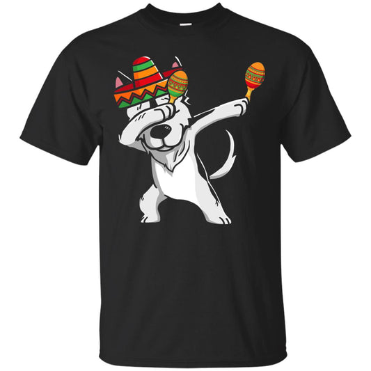 Dabbing Husky Funny Cinco De Mayo T-shirt Black