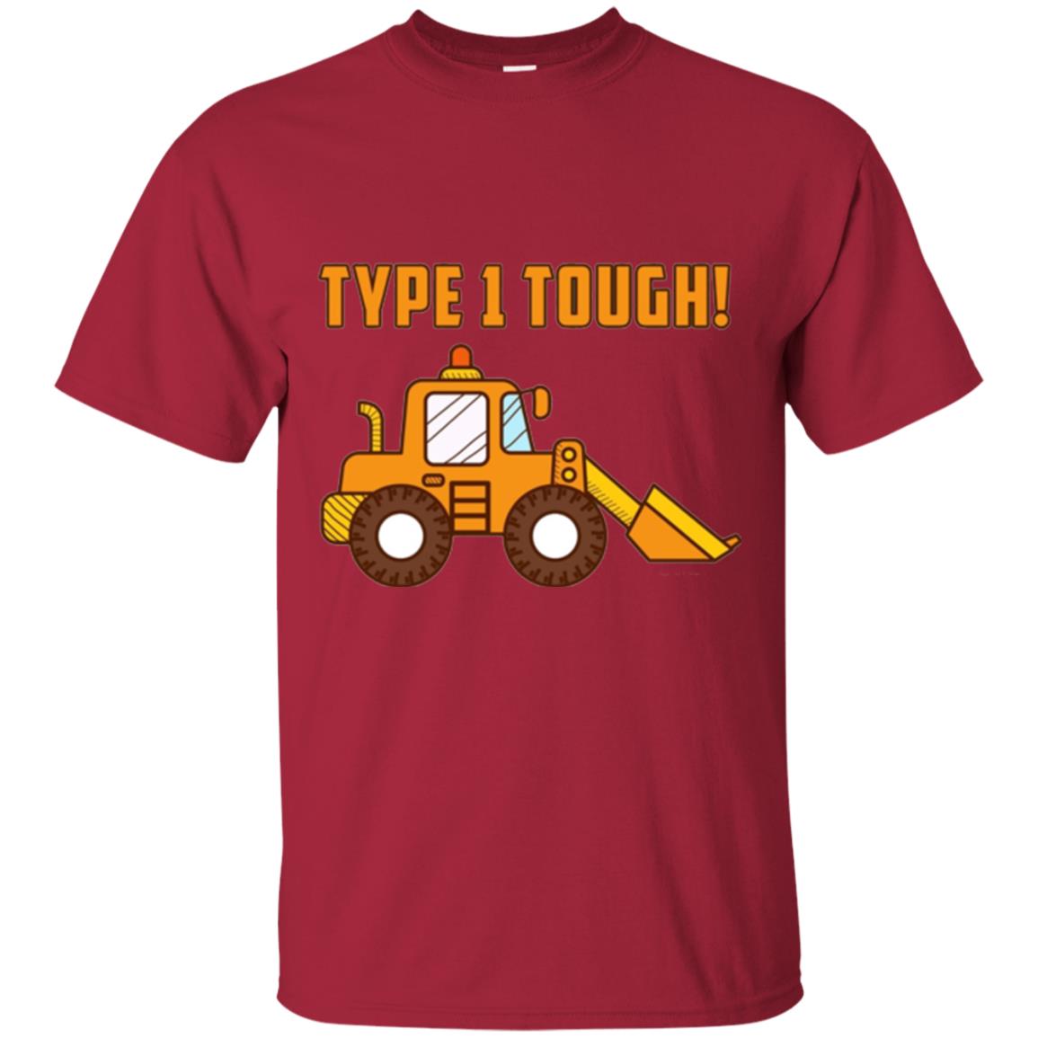 Type 1 Tough Bulldozer Diabetic Diabetes T-shirt Cardinal