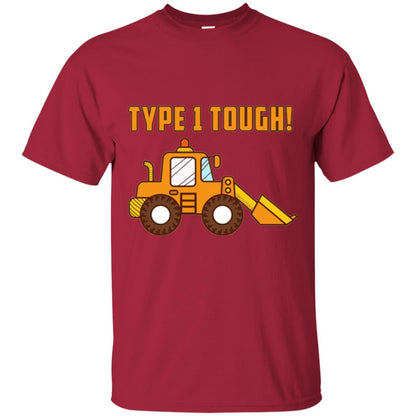 Type 1 Tough Bulldozer Diabetic Diabetes T-shirt Cardinal