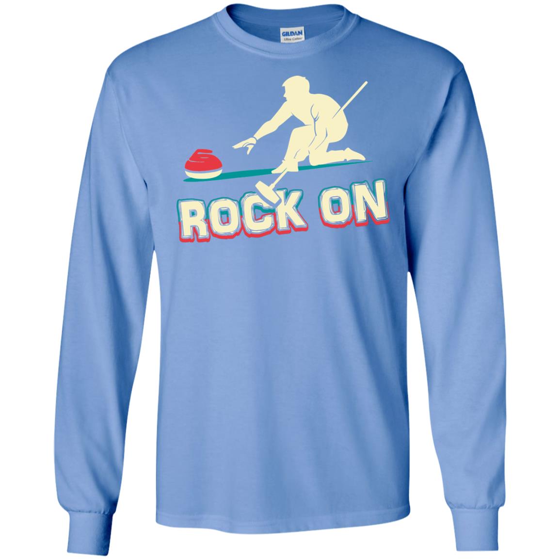 Curling Winter Lover T-shirt Rock On Curling Winter Sports Carolina Blue
