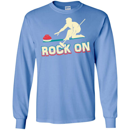 Curling Winter Lover T-shirt Rock On Curling Winter Sports Carolina Blue