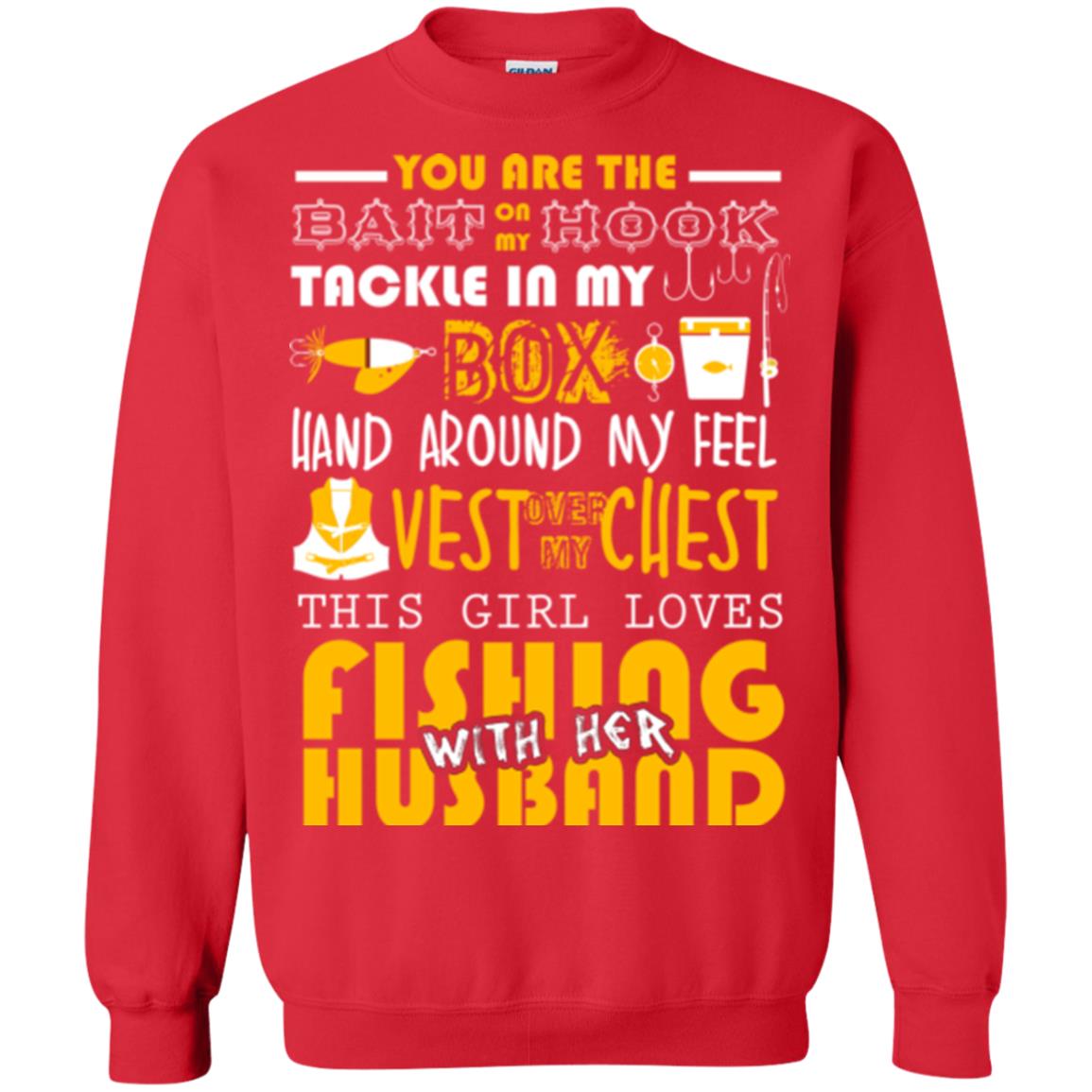 Fishing Lover T-shirt This Girl Loves Fishing With Her Husband Red