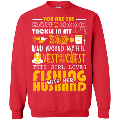 Fishing Lover T-shirt This Girl Loves Fishing With Her Husband Red