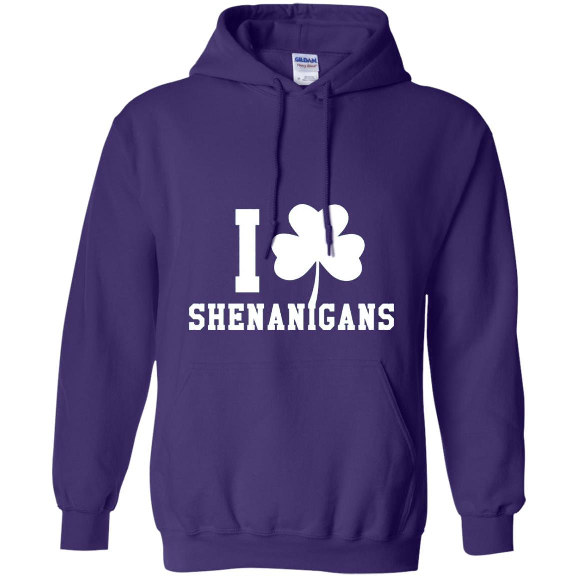 I Love Shenanigans Shamrock Saint Patrick_s Day T-shirt Purple