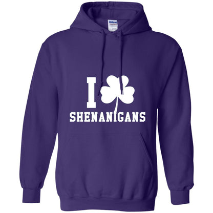 I Love Shenanigans Shamrock Saint Patrick_s Day T-shirt Purple