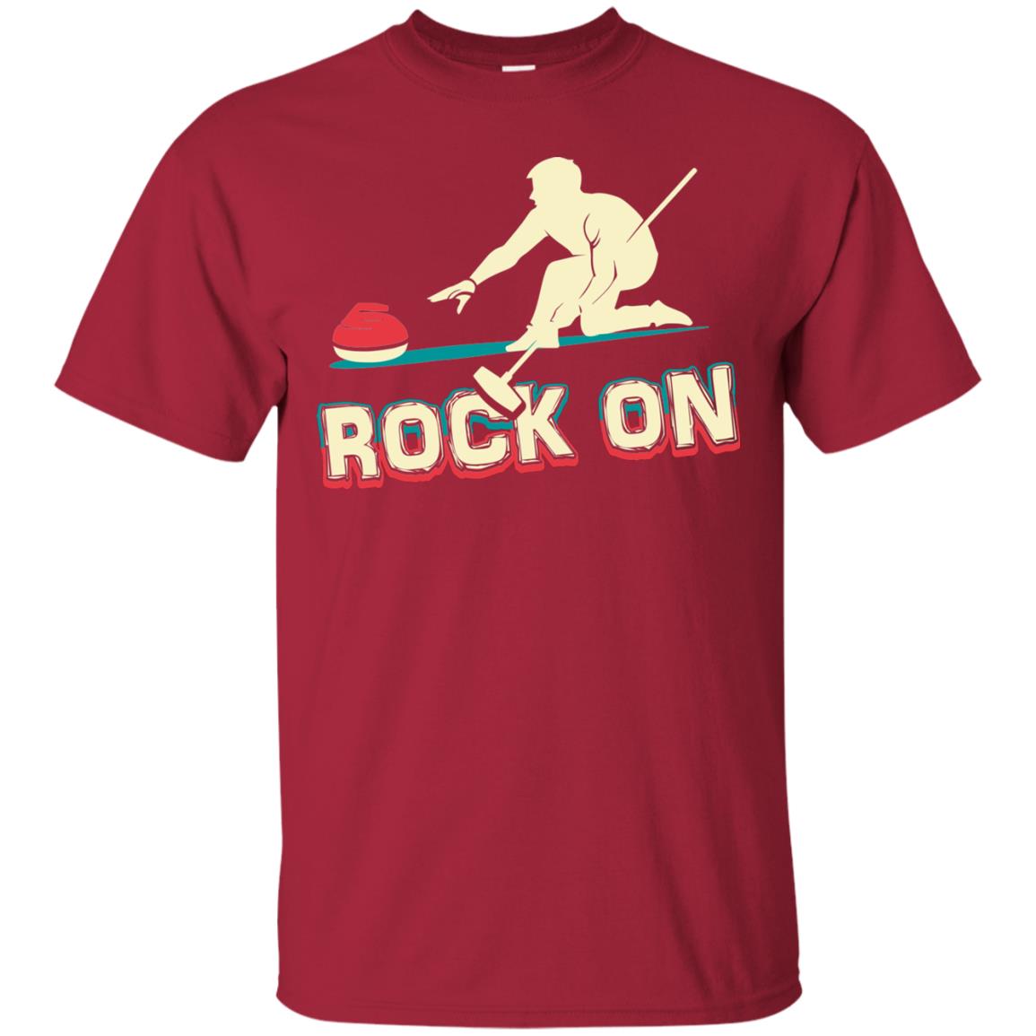 Curling Winter Lover T-shirt Rock On Curling Winter Sports Cardinal