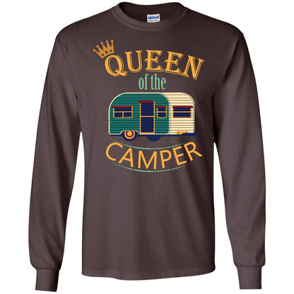 Queen Of The Camper Camping Lover Shirt Dark Chocolate