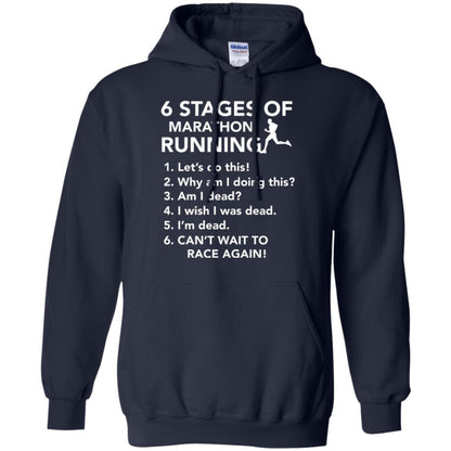 Runner T-shirt 6 Stages Of Marathon Running Navy