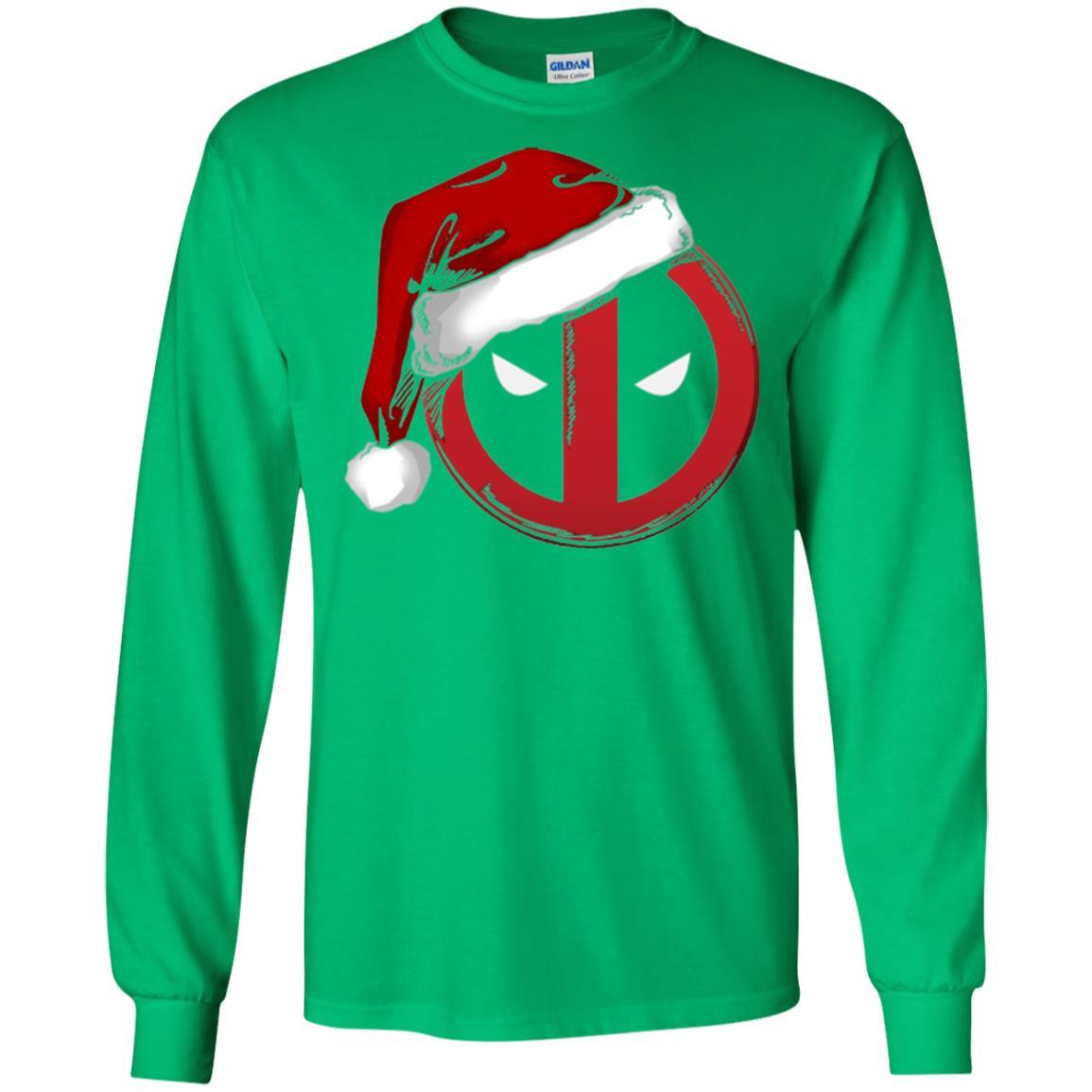 Christmas T-shirt Marvel Deadpool Icon Santa Hat Christmas Graphic Irish Green
