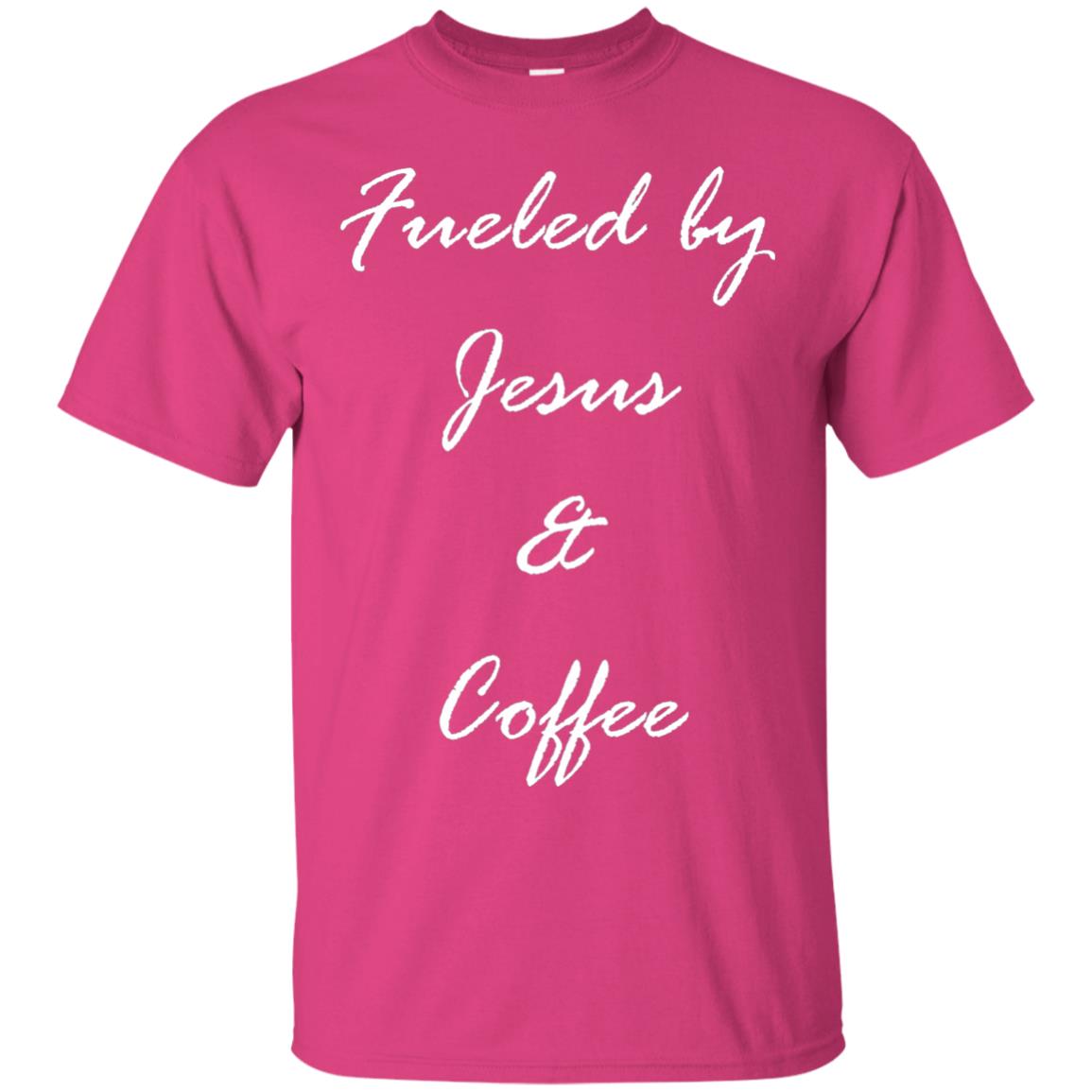 Fueled By Jesus Coffee Graphic Christian T-shirt Heliconia