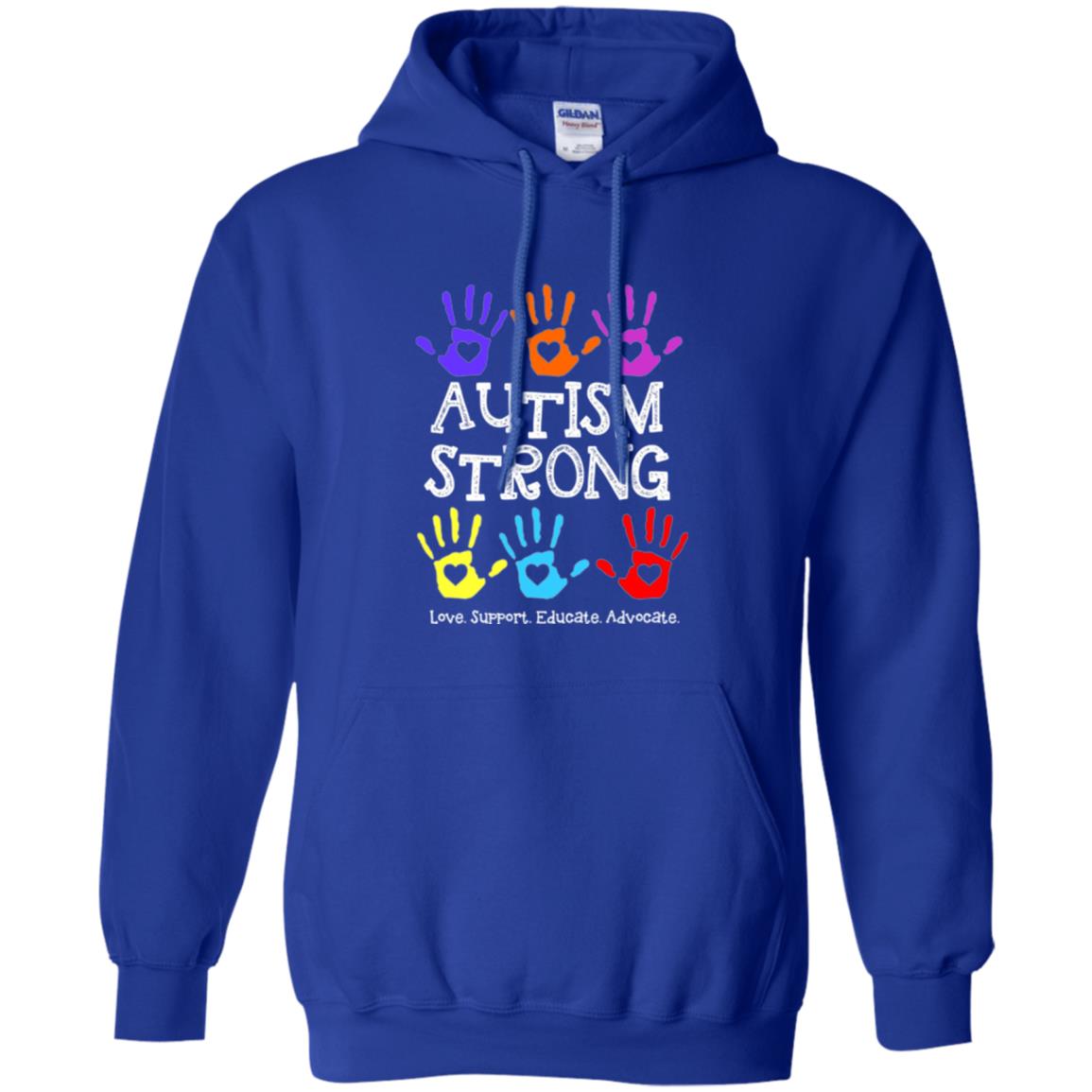 Autism Awareness T-shirt Autism Strong Love Support Educate Advocate Royal