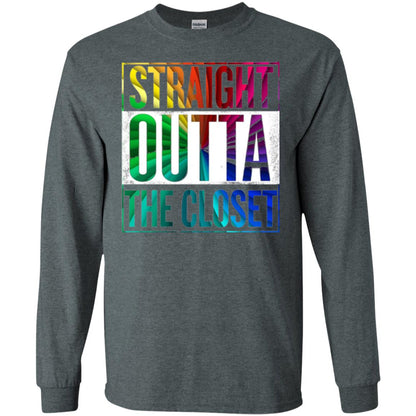 Gay Pride Lgbt T-shirt Straight Outta The Closet Dark Heather