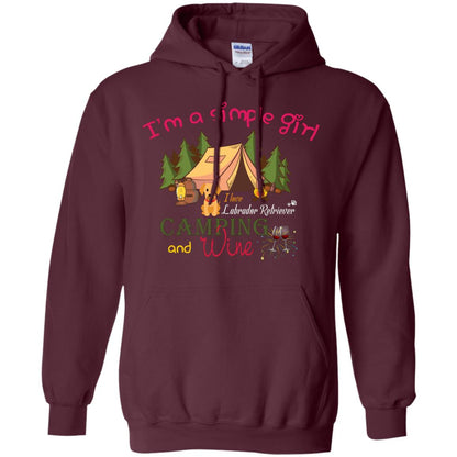 I’m A Simple Girl I Love Labrador Camping And Wine Shirt Maroon