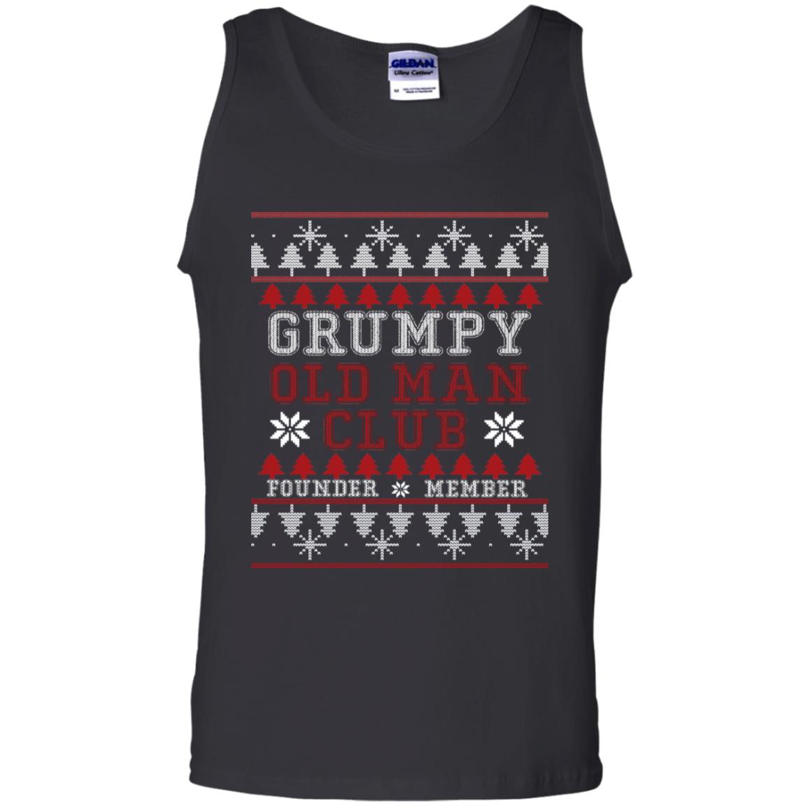 Grumpy Old Man Club Founder Member Ugly Christmas Idea Shirt Black