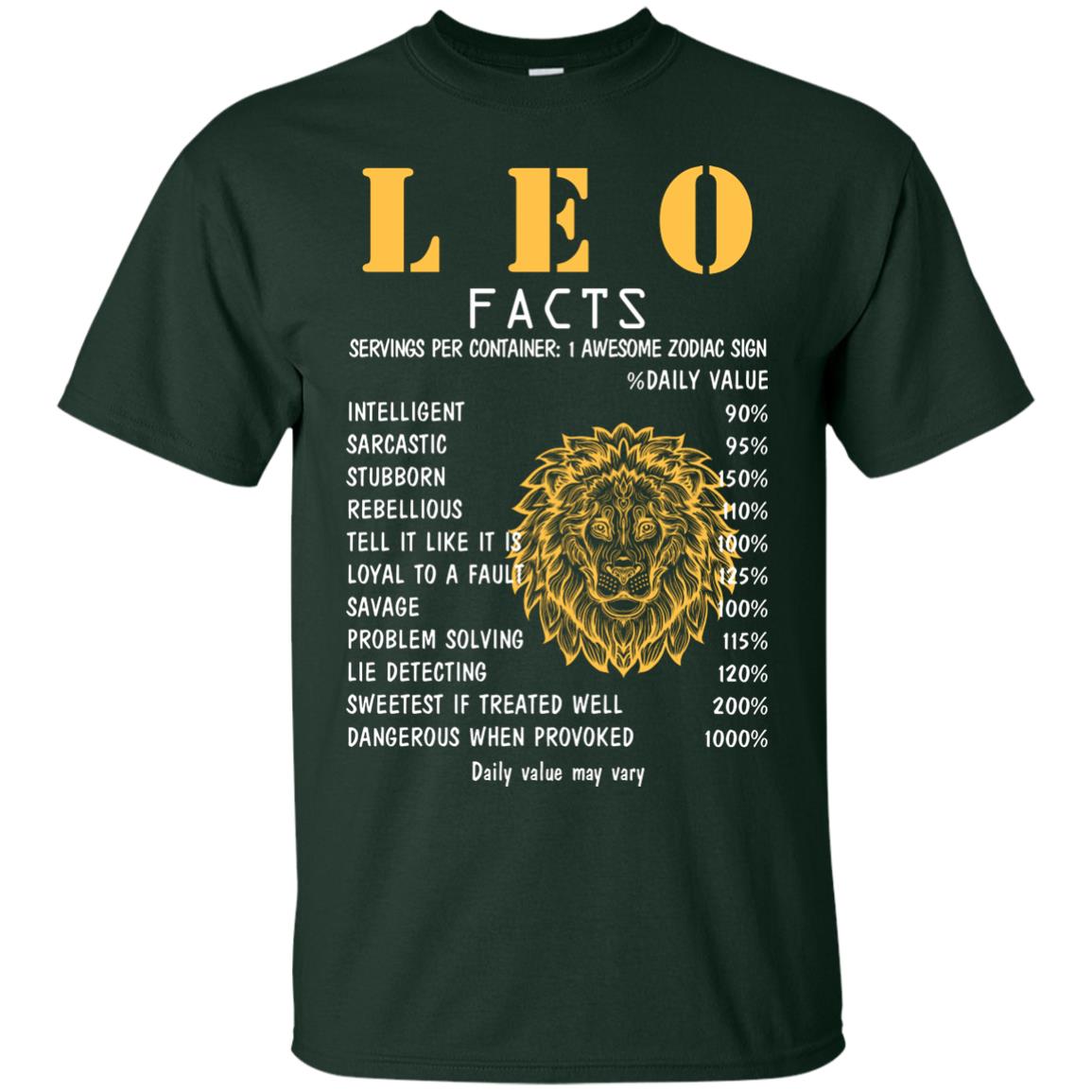 Leo Facts 1 Awesome Zodiac Sign Gift Shirt For Leo Horoscope Forest