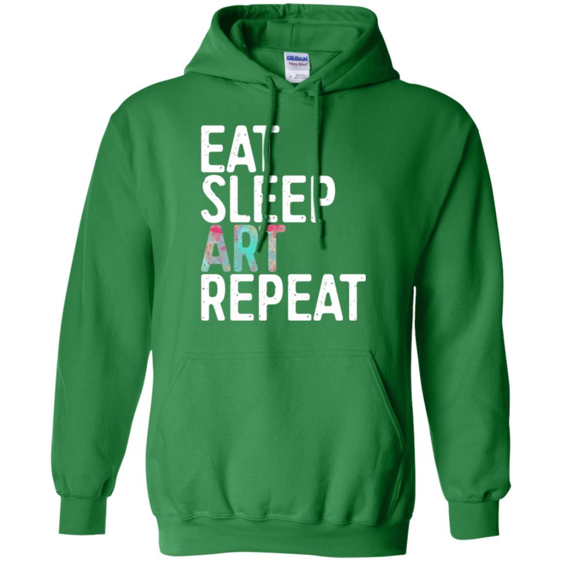 Artist T-shirt Eat Sleep Art Repeat Irish Green