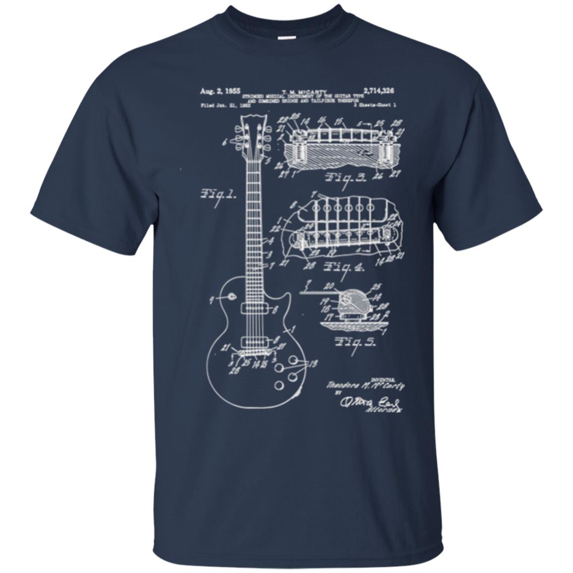 Guitar T-shirt Patent Print 1955 Navy
