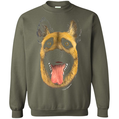 Dog Lover T-shirt Creepy Dog Head T-shirt Military Green