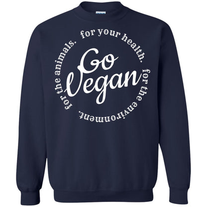 Go Vegan For Your Health Veget Vegetarian T-shirt Navy
