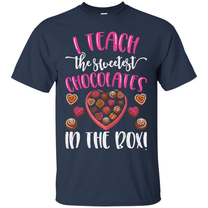 Sweetest Chocolates In The Box Teacher Valentines Day T-shirt Navy