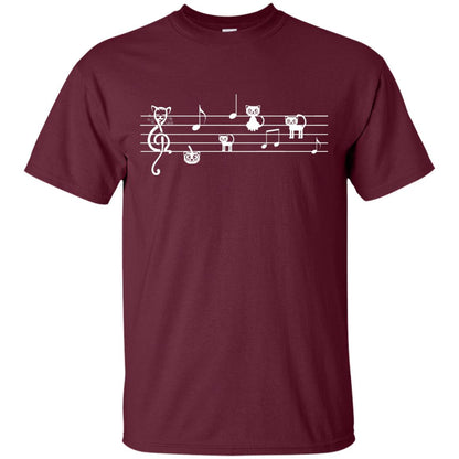 Musical Cat Shirt For Musician Maroon