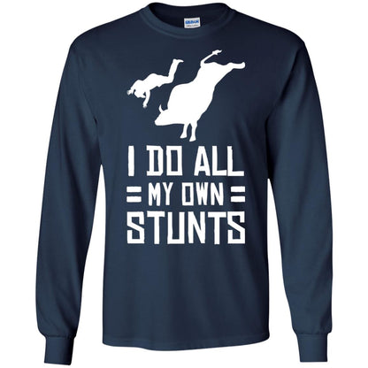 Bull Rider Shirt I Do All My Own Stunts Navy