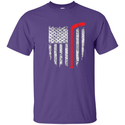 Hockey American Flag Hockey Lover T-shirt Purple
