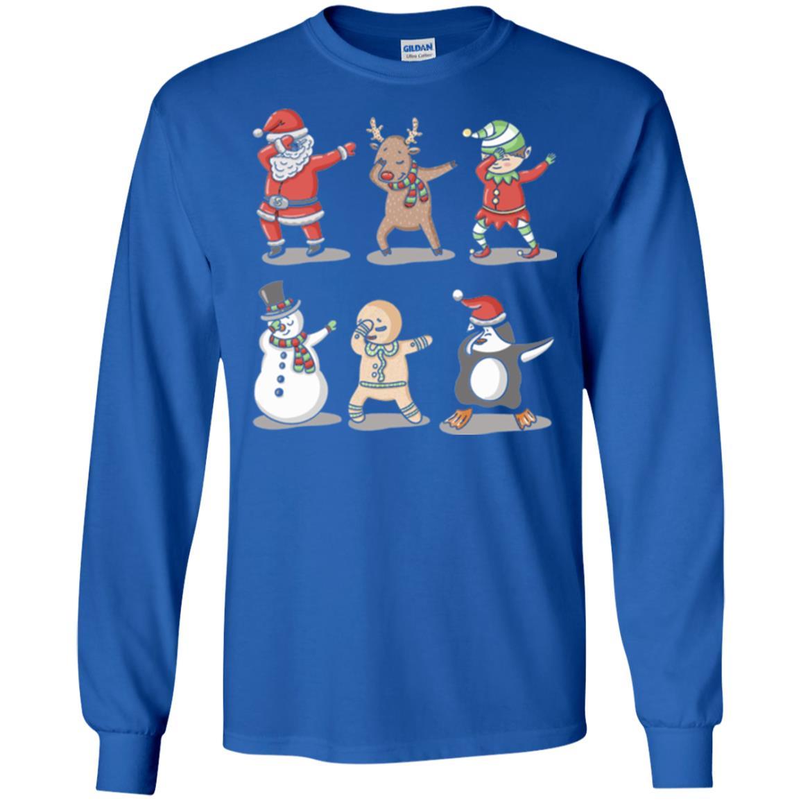 Christmas T-shirt Dabbing Santa Ugly Sweater Royal