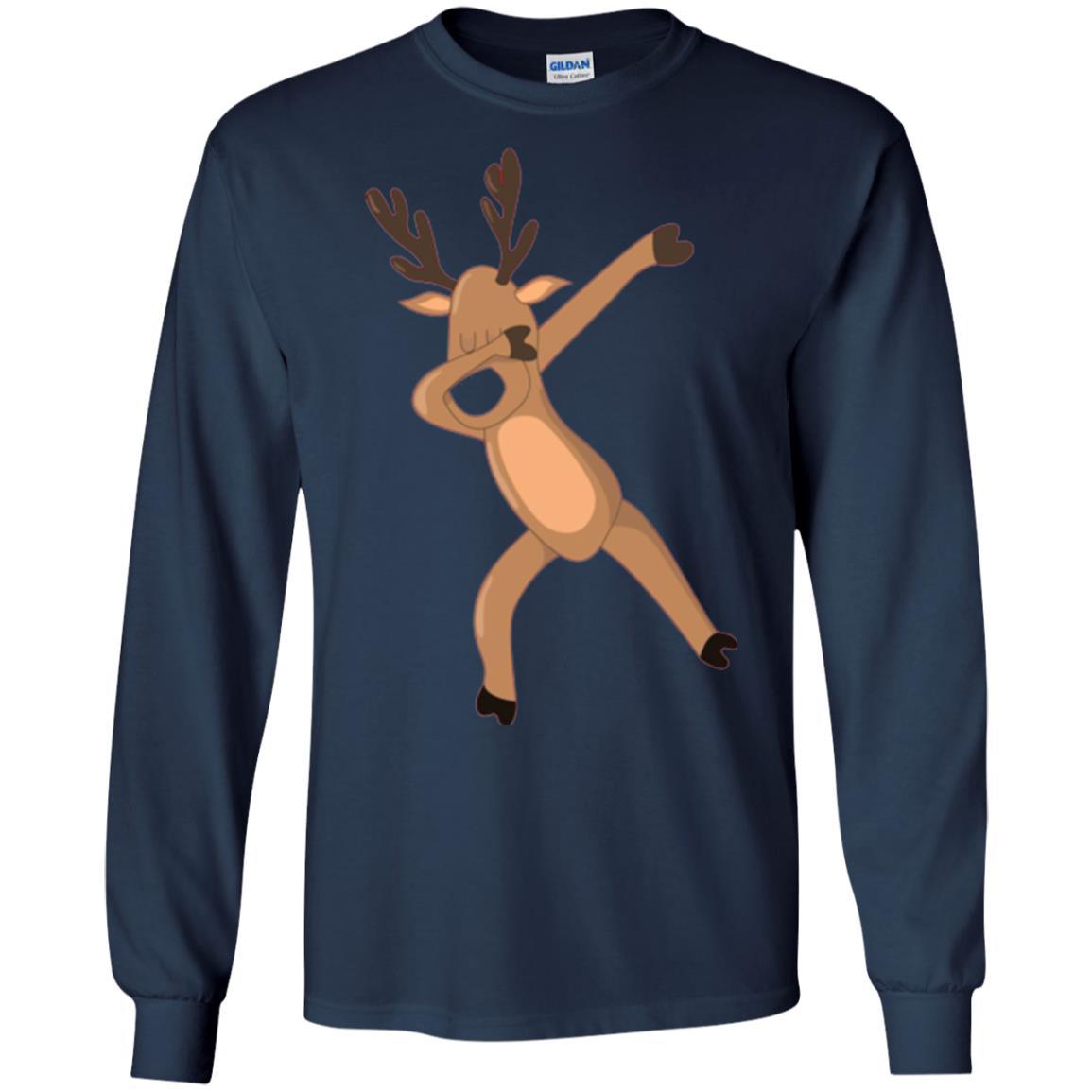 Christmas T-shirt Dabbing Reindeer Navy