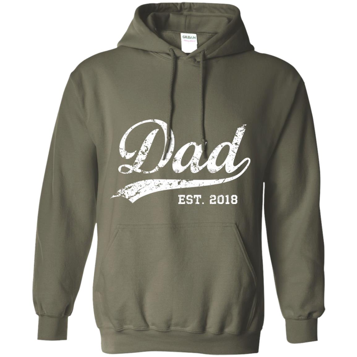 Dad Est. 2018 Vintage New Dad Daddy T-shirt Military Green