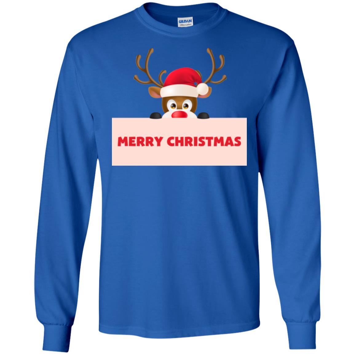 Christmas T-shirt Reindeer Merry Christmas T-shirt Royal
