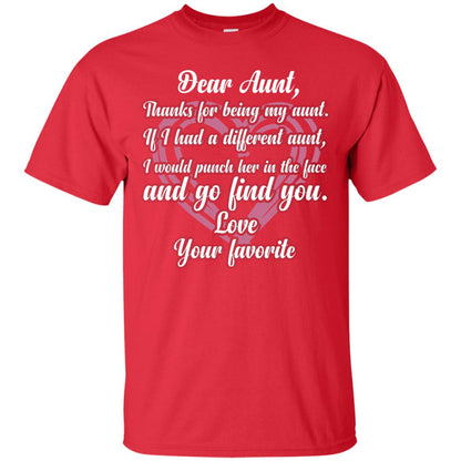 Dear Aunt Thank For Being My Aunt Family T-shirt Red