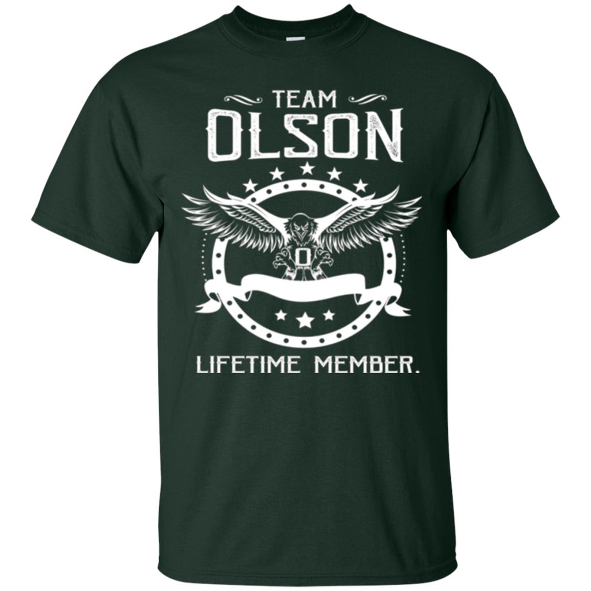 Family T-shirt Team Olson Lifetime Member Forest Green