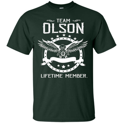 Family T-shirt Team Olson Lifetime Member Forest Green