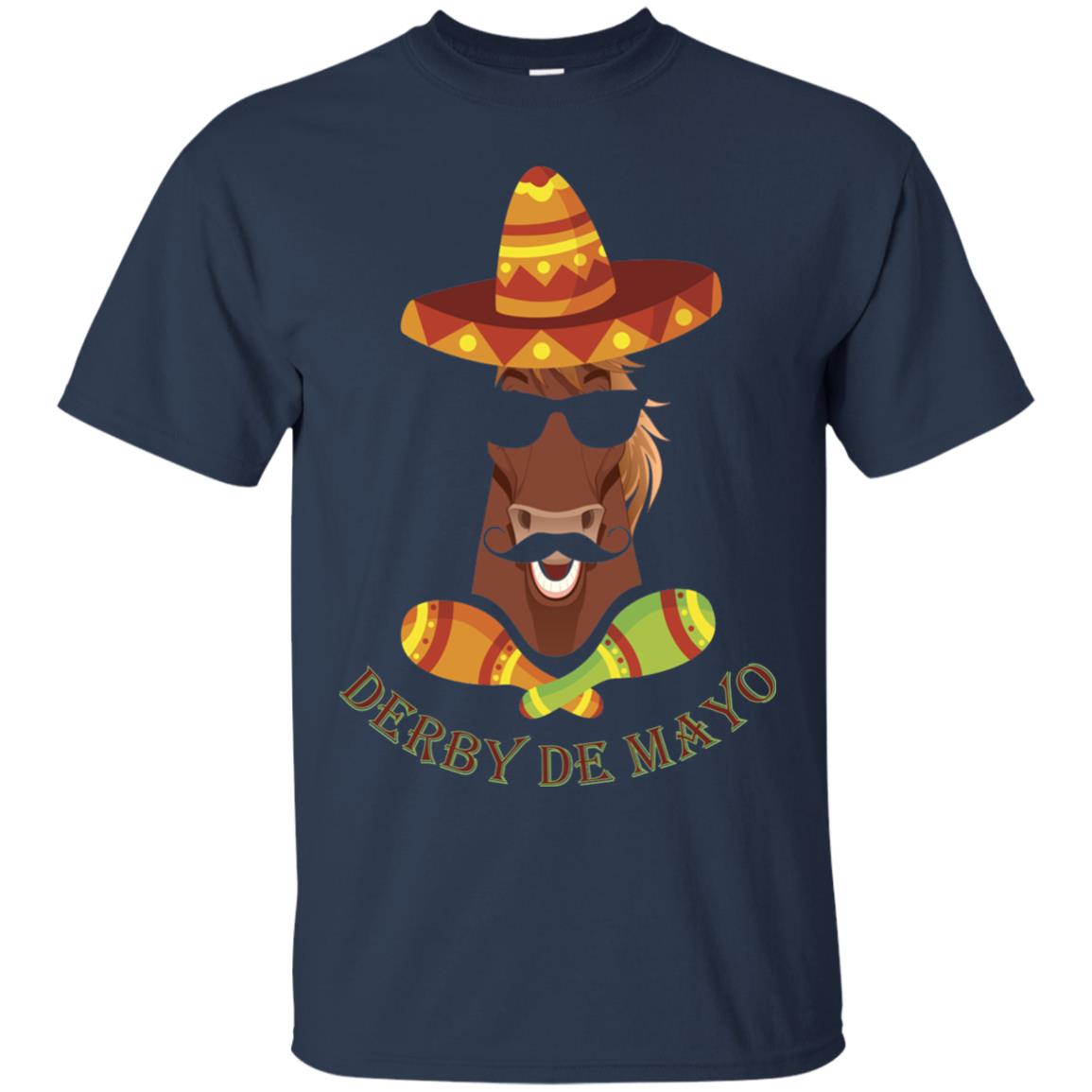 Derby De Mayo Kentucky Horse Race Sombrero Mexican T-shirt Navy