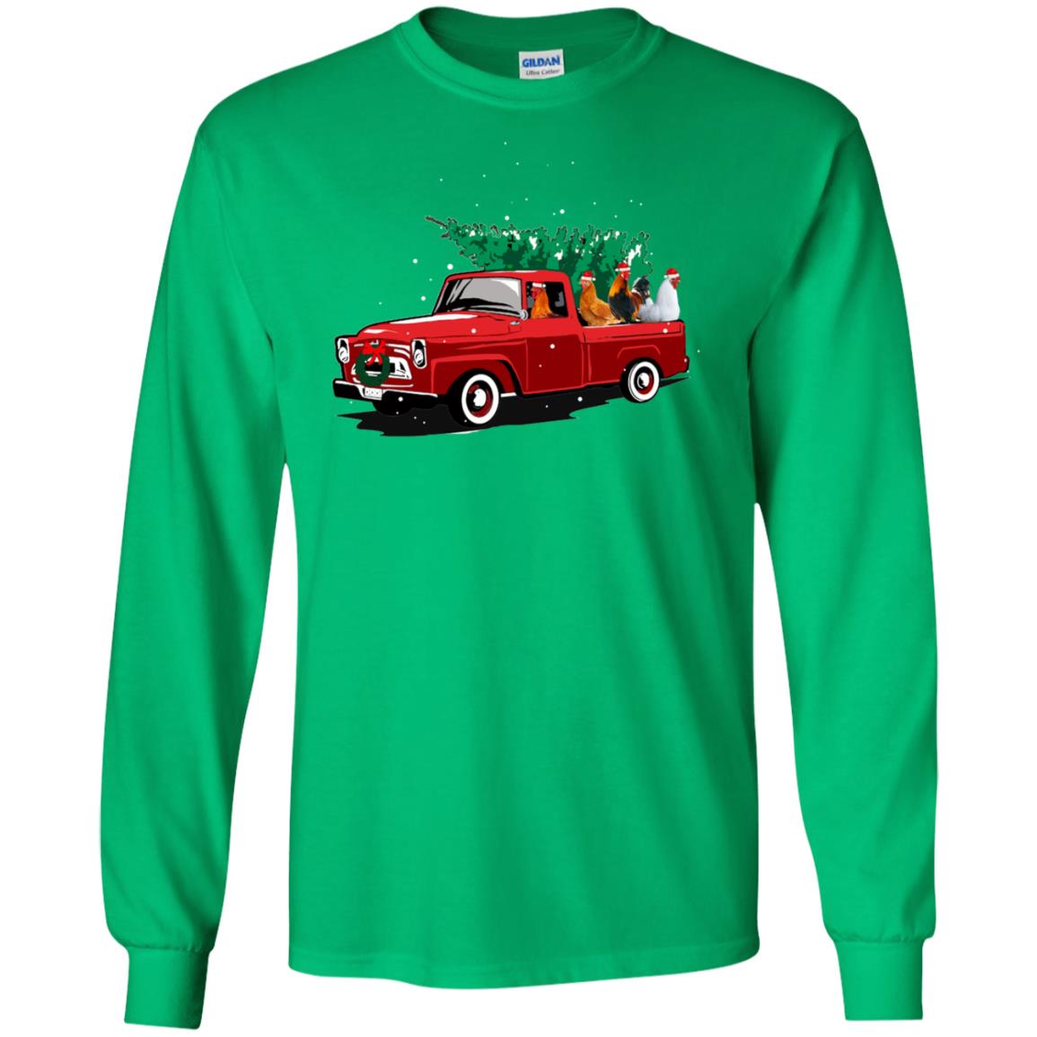 Chickens On Car Merry Christmas Gift Shirt For Mens Womens Irish Green