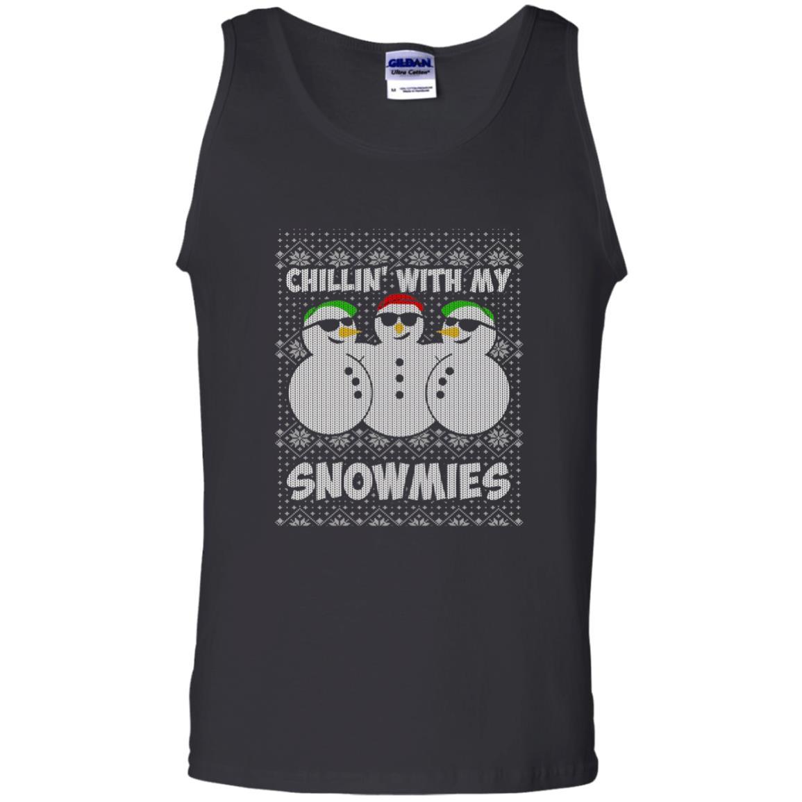 Christmas T-shirt Chillin With My Snowmies Black