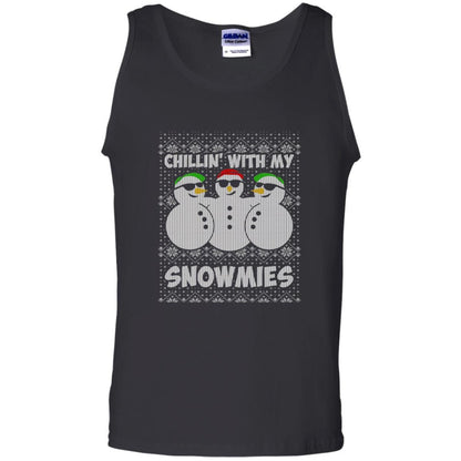 Christmas T-shirt Chillin With My Snowmies Black