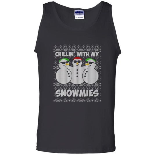 Christmas T-shirt Chillin With My Snowmies Black