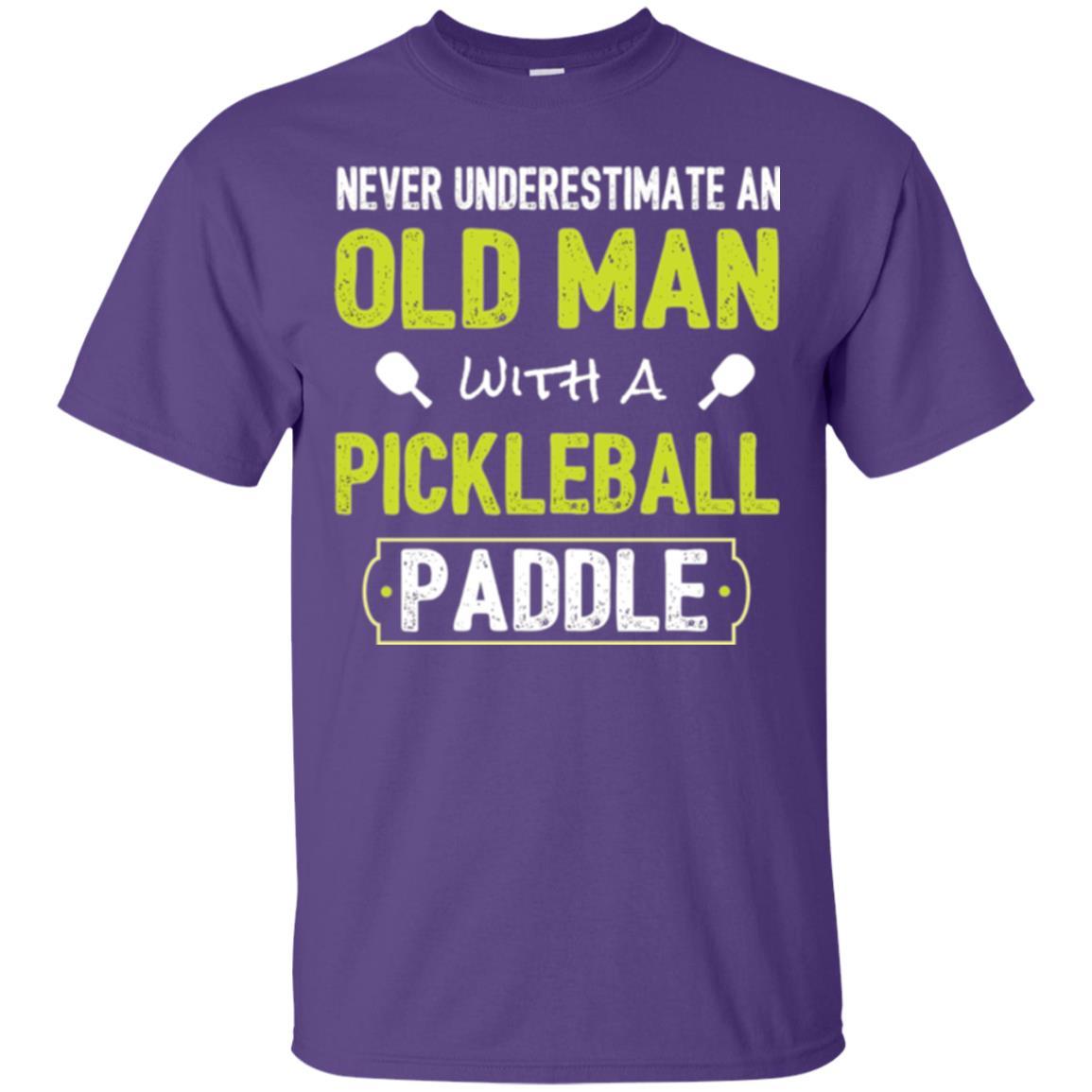 Pickleball T-shirt Never Underestimate Old Man Purple