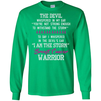 Breast Cancer Warrior T-shirt I Am The Storm Breast Cancer Warrior With Pink Ribbons Irish Green