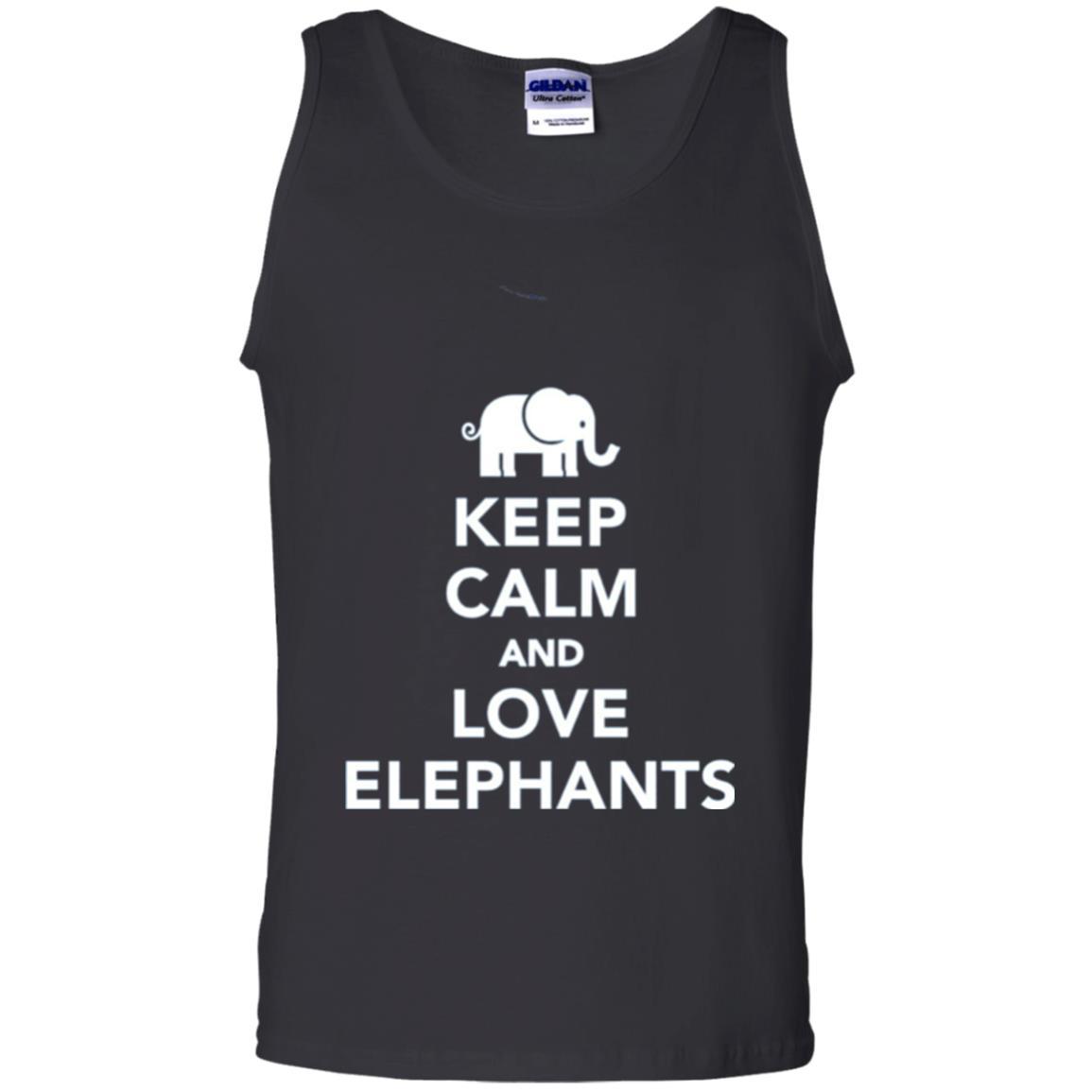 Elephant Lover T-shirt Keep Calm And Love Elephants T-shirt Black