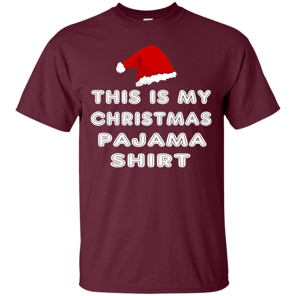 Christmas T-shirt This Is My Christmas Pajama Shirt Maroon