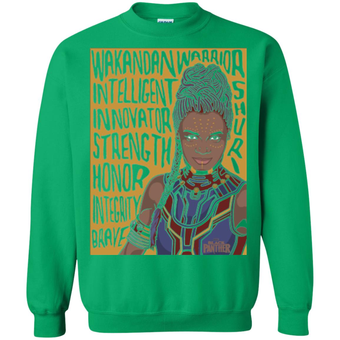 Black Panther Movie Shuri Word Art T-shirt Irish Green