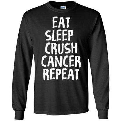 Eat Sleep Crush Cancer Repeat Fight Strength T-shirt Black