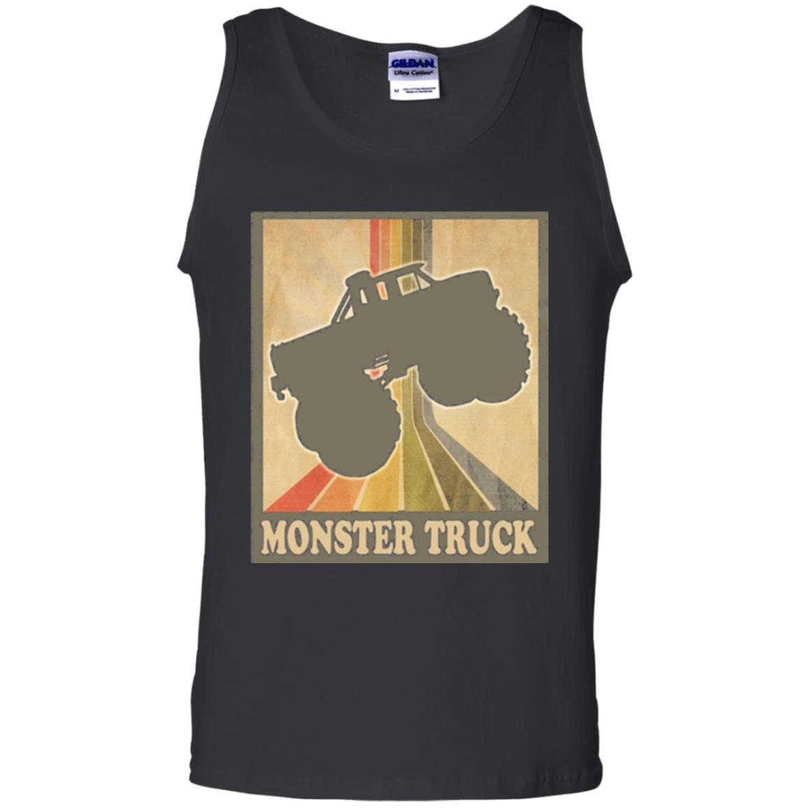 Vintage Big Size Truck Tee Retro Monster Truck T Shirt Black